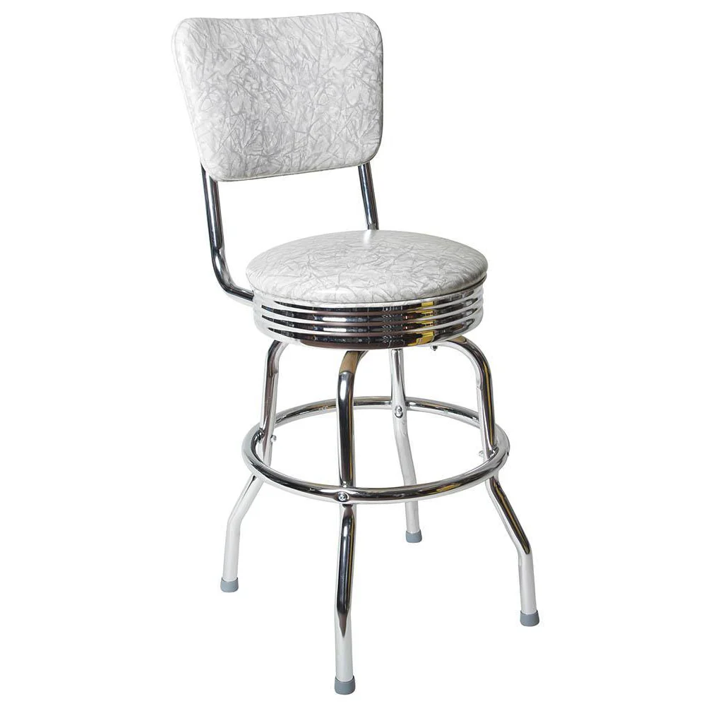 Chrome Diner Chair Back Bar Stool